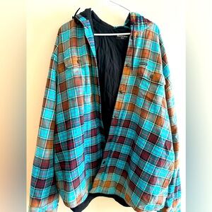 Balenciaga 2022 Plaid Bleached Hoodie Jacket